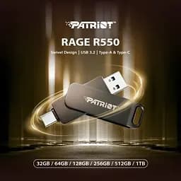 USB флеш накопичувач Patriot 64GB Rage R550 Matte Black USB/Type-C 3.2 (PE64GR550DSAD) - мініатюра 5