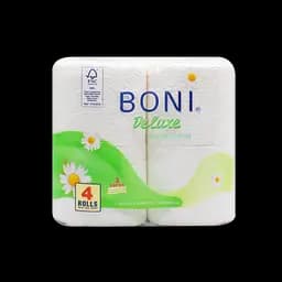Туалетний папір Boni DeLuxe Ромашка, тришаровий, 4 рулони