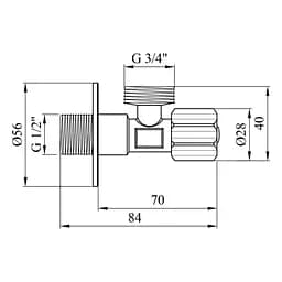 Кран приладовий Kroner KRP Eckventil C402 1/2"х3/4" ЗЗ (CV027384) - мініатюра 3