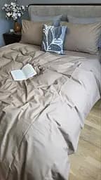 Комплект постельного белья темно-бежевый бязь - двуспальный