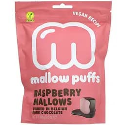 Маршмеллоу Baru с малиной в темном шоколаде, веганские, 100 г