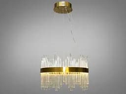 Дизайнерська кришталева світлодіодна люстра, 90 Вт, бронза