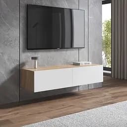 Тумба під телевізор Vays, навісна тумбочка M-18 Дуб Сонома-Білий