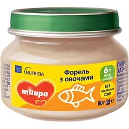 Пюре овочево-рибне Milupa Форель з овочами для дитячого харчування 80 г