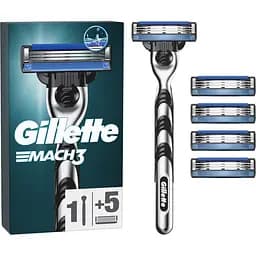 Станок для гоління Gillette Mach3, c 5 змінними картриджами