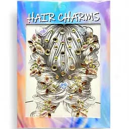 Наклейки-стрази для волосся 2715-17/4, на аркуші Жовтий