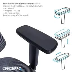 Крісло офісне Officepro AtlasOC630-B-DG-DG Black/Dark Gray (OC630-B-DG-DG) - мініатюра 11