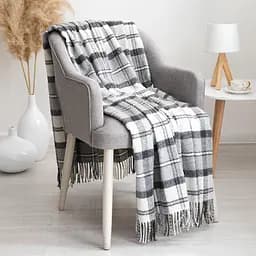 Плед вовняний Vladi 140x200 Палермо біло-сірий-темно-сірий 4 (118100)