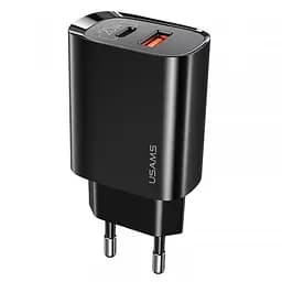 МЗП Usams US-CC121 T35 QC3.0 + PD3.0 20W (1USB-A/1C) Чорний