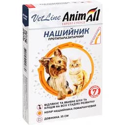 Нашийник протипаразитарний AnimAll VetLine для кішок і собак помаранчевий 35 см - мініатюра 2