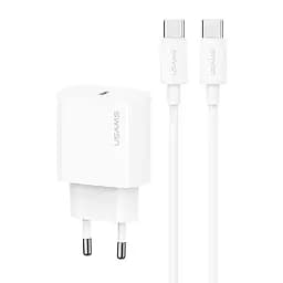 СЗУ Usams US-CC226 Kit-Yi Ser. 20W (1USB-C) + кабель Type-C to Type-C