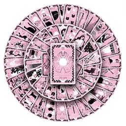 Стикерпак Карти Таро рожеві набір наклейок GeekLand taro 78 штук