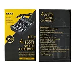Зарядний пристрій на 4 слоти BMAX Charger Black (11011) - мініатюра 3