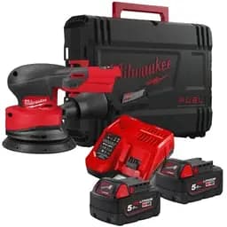 Шліфмашина ексцентрикова акумуляторна безщіткова MILWAUKEE, M18 FROS125-502X, Ø125мм (ЗУ, 2х5Ач)