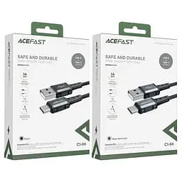 Кабель Acefast C1-04 USB to Type-C 3A 1.2 м nylon aluminum connectors чорний - мініатюра 2