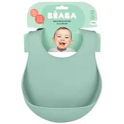 Нагрудник Beaba силиконовый с карманом оливковый (913541)