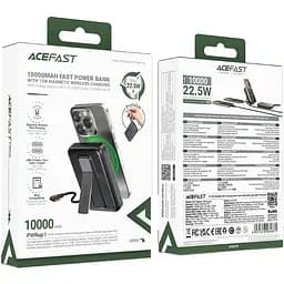 Універсальна мобільна батарея Acefast Magnetic Wireless 10000mAh 22.5W PD,QC 3.0 USB-C In/Out QI 15W M24 Metal Gray (6974316284871) - мініатюра 4