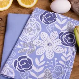 Набір рушників MirSon №632 Blue chrysanthemums 60х45 см 2 шт. (2200006740650) - мініатюра 2