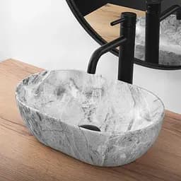 Умивальник Rea Amelia Mini 38x26 stone matt (REA-U9109), Матова - мініатюра 5