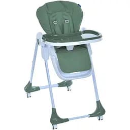 Стільчик для годування Bambi M 3233L Jade Green з регульованою спинкою, висотою та колесами, темно-зелений