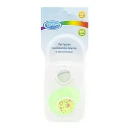 Пустышка силиконовая Lindo, круглая, 6-12 мес., салатовый