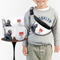 Набор: детская сумка-бананка+кружка Ведьмак "The Witcher" 32х15см,бананка для мальчика через плечо (00897)