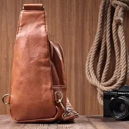 Цікава сумка через плече в модному кольорі з екошкіри Vintage 22793 руда - мініатюра 10