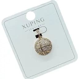 Підвіска з камінчиками Xuping на ланцюжок під золото кругла гіпоалергенна з медичного золота