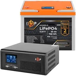 Джерело безперебійного живлення (ДБЖ) LogicPower B1000 + LiFePO4 батарея 12.8V - 60Ah BMS 80A/40A LCD (24830) [110207]