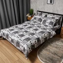 Комплект постельного белья Moon&Star Бязь Gold Люкс Furry Friends Полуторный Евро 160х220 наволочки 2х70х70