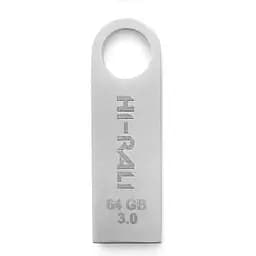 Флеш накопитель USB 64Gb Hi-Rali Shuttle серебристый USB 3.0 (HI-64GB3SHSL)