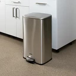 Відро для сміття MBM My Home з кришкою та педаллю 30 л сірий (BIN-15 30L SS) - мініатюра 10