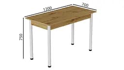 Стіл кухонний Ferrum-decor Беніта 75x120x70 Білий ДСП Дуб Артізан 16мм (FRD-105693) - мініатюра 4
