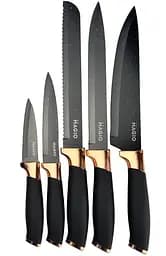 Універсальний набір кухонних ножів з підставкою Magio MG-1091 5 ножів для кухні Чорні