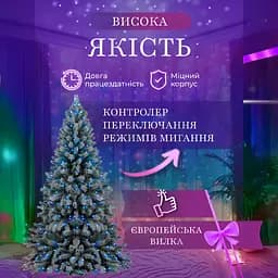 Гірлянда-штора світлодіодна 144 LED розмір 3*2 м, мультиколор GarlandoPro ZWM2320LEDML - мініатюра 24