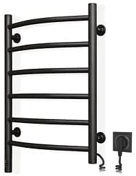 Електрична рушникосушка Navin Камелія 480x600 Sensor права з таймером, чорний муар 12-228053-3680, Чорний матовий, Праве, Електронний