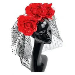 Обруч Испанка с фатой в горошек