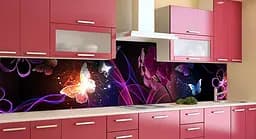 Кухонний фартух Сяйво Метелики вінілова для кухні 65х250 см Тварини Фіолетовий Happy Pocket Z183856 - мініатюра 3