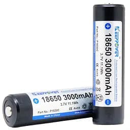 Акумулятор Li-ion 18650 Keeppower (Samsung) 3000mAh (P1830C) з захистом - мініатюра 2