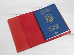 Шкіряна обкладинка для паспорта GS червона (об 001 кр) 140 - мініатюра 2
