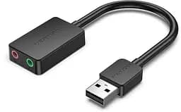 Звуковая карта Vention USB Sound Card 2.0 Channel 1 м, черный (CDYBF)