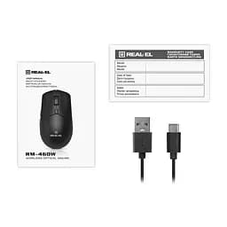 Мишка REAL-EL RM-460W Wireless/Bluetooth Black (EL123200048) - мініатюра 9