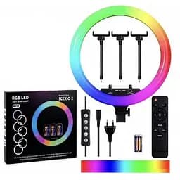 Кольцевая лампа для блоггера 45 см MJ-45 Цветная без штатива