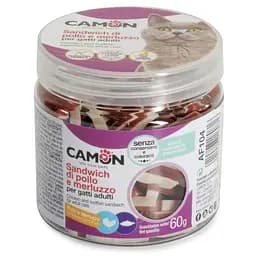 Ласощі для котів Camon, кубики тріски, курки і печінки, 60 г