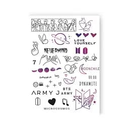 Набір тимчасових татуювань BTS microcosmos Tattooshka LB-190