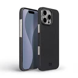 Защитный чехол для Apple iPhone 16 Pro, BlackIcon Kevlar MagCase, кевларовый, черный, панель, накладка с поддержкой MagSafe, противоударный, защита всего корпуса, усиленные углы, совместим с беспроводной зарядкой, ArmorStandart (ARM88534) - мініатюра 2