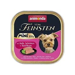 Влажный корм Animonda Vom Feinsten Adult Mini для собак мини-род, с телятиной, ветчиной + базилик 100 г