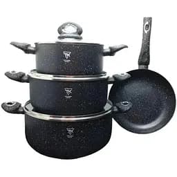 Набор кастрюль со сковородой Top Kitchen TK00094 7 предметов с гранитным покрытием с индукционным дном Черный