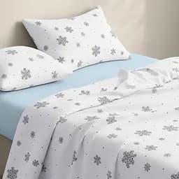 Дитяча постільна білизна фланель Cosas SNOWFLAKES SILVER CS7 110х140см (Flannel_SnowflakesSilver_El80-41Skyer_140) - мініатюра 2
