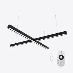 Керований світлодіодний світильник X-LED 80ВТ x-подібний (хрест) чорний (855x855x43)